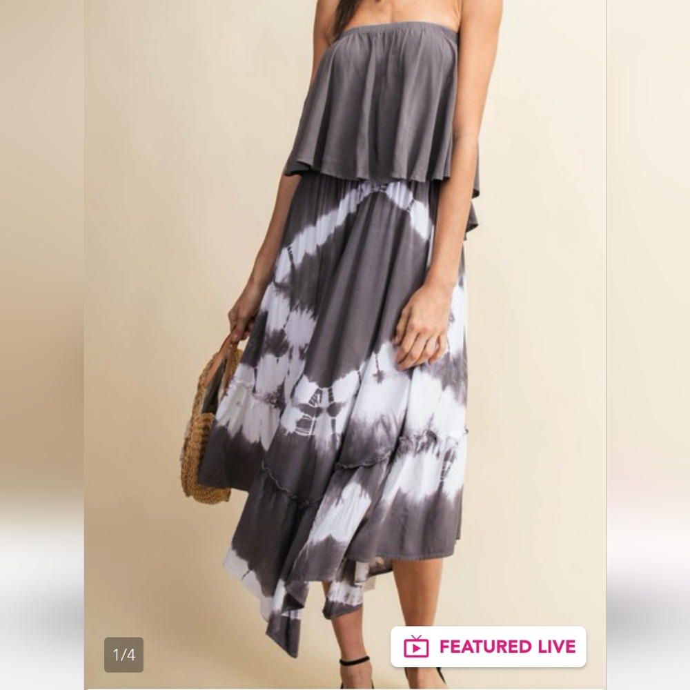 Large tie dye midi dress